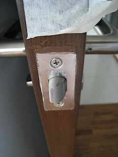 Defect: room door lock area not sealed properly
