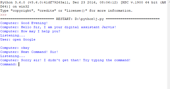 Jarvis creation: jarvis creation using python language