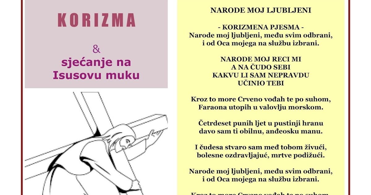 Hvaljen Isus i Marija KORIZMA