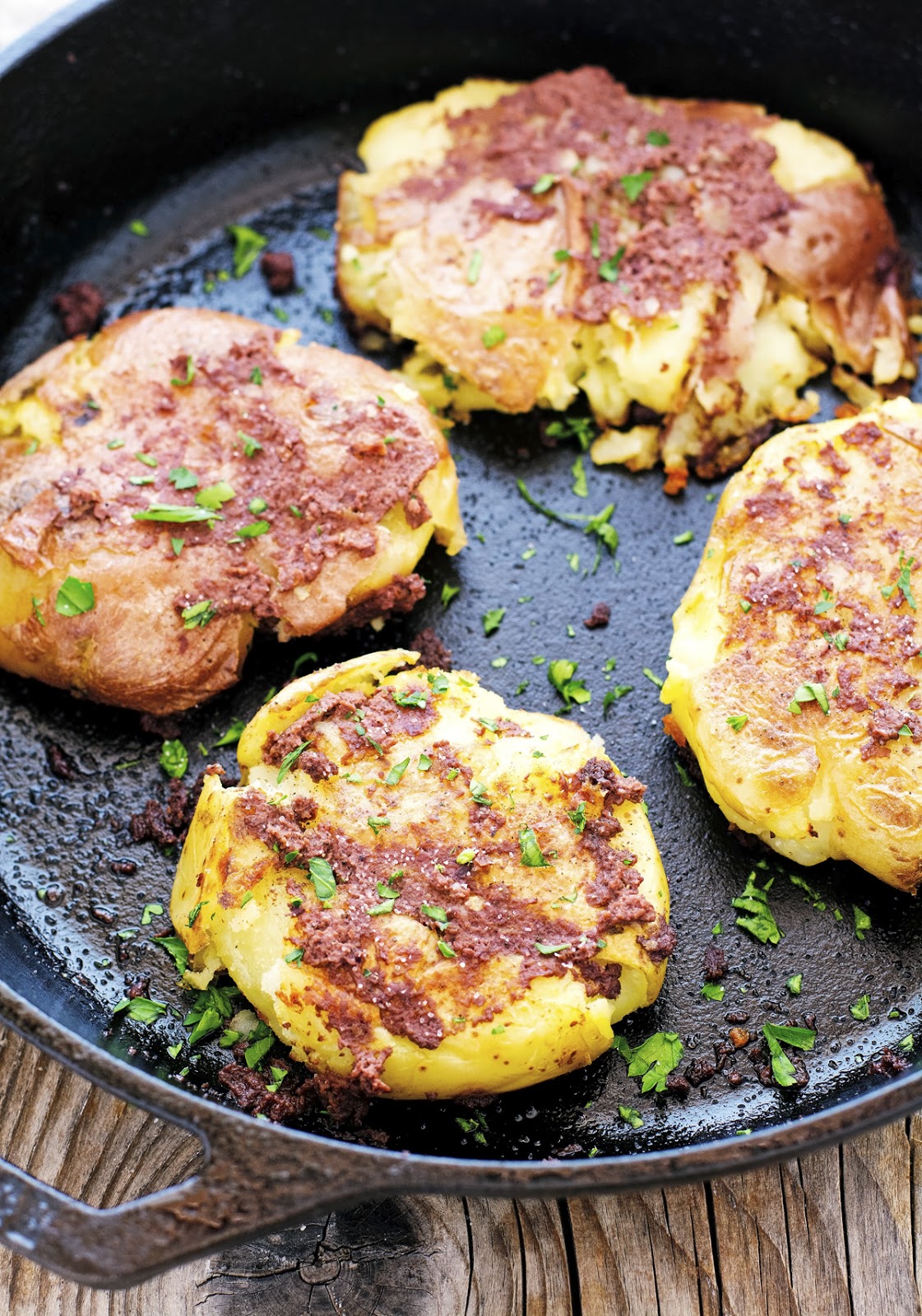 The Iron You Smashed Potatoes with Tapenade