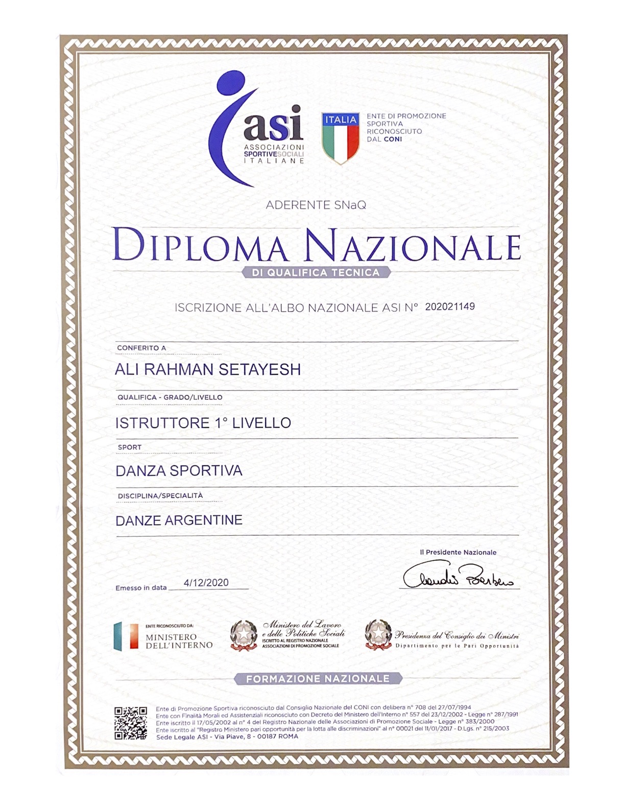 Diploma ASI