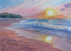 sunset watercolor beach paintings easy painting watercolour oil custom water janet zeh beaches colors landscapes artwork zehoriginalart x20 paintingvalley landscape
