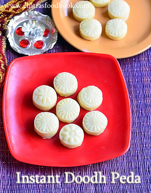 Instant Doodh Peda With Milk Powder, Condensed Milk Chitra's Food Book