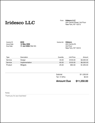 Harvest Invoice Template Invoice Template