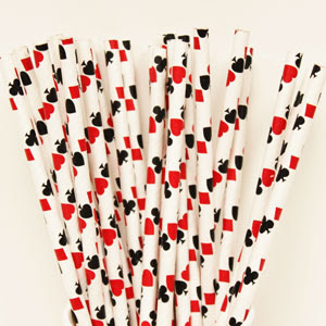 Casino Playing Cards Paper Straws