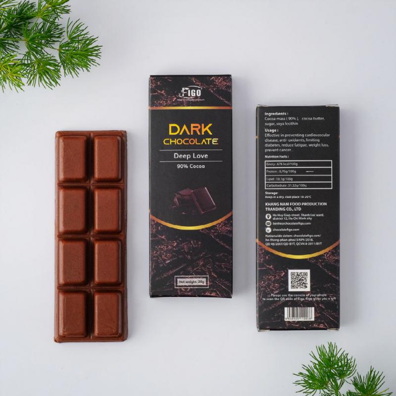Dark Chocolate 90% Cacao Ít Đường FIGO 20g