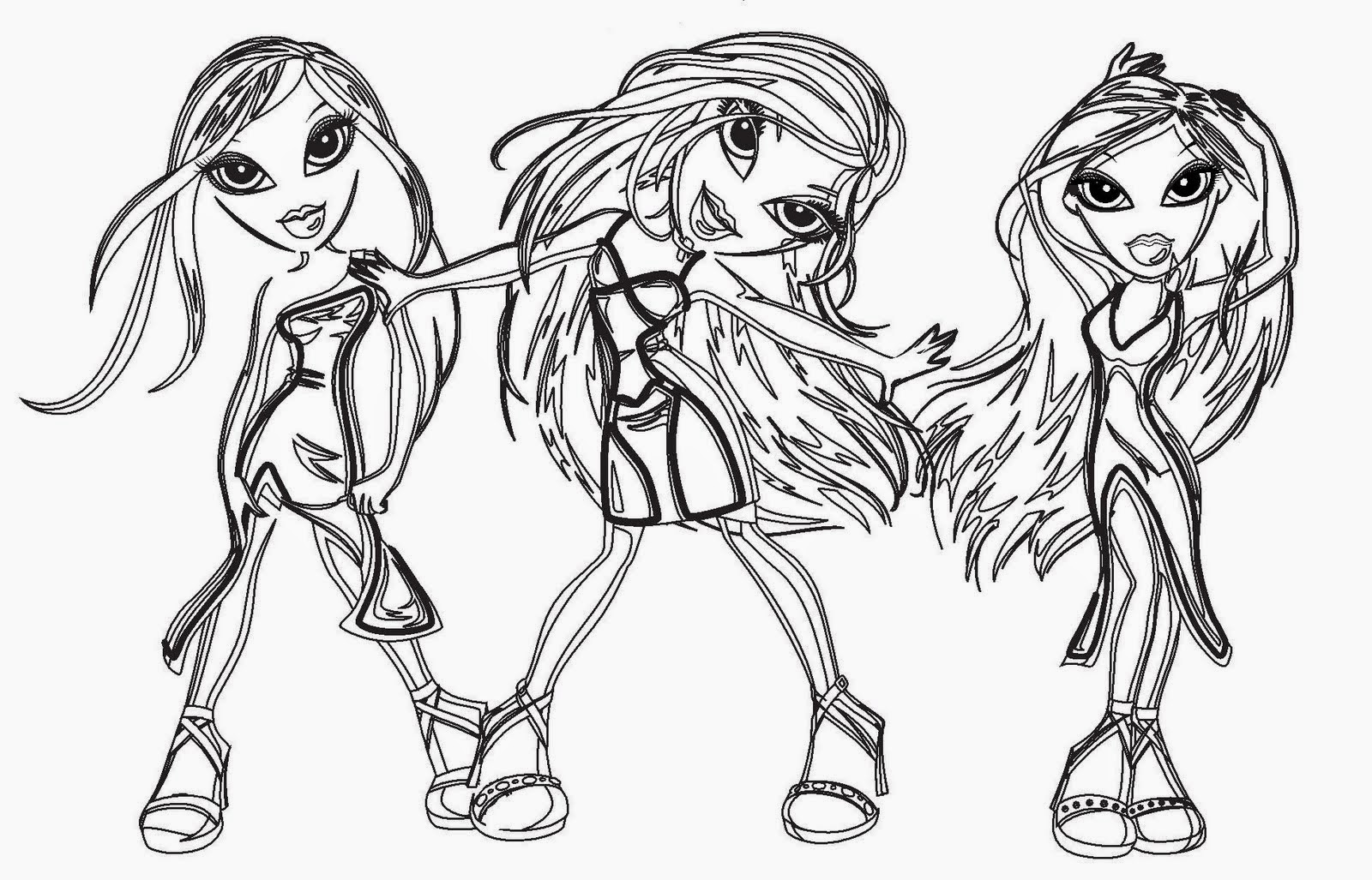 The Holiday Site Coloring Pages of Bratz Dolls Free and Downloadable