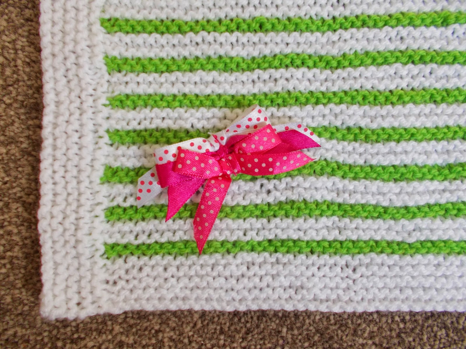 Marianna's Lazy Daisy Days Easy Garter Stitch Striped Baby Blanket