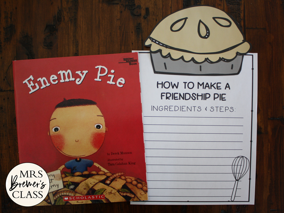 Enemy Pie Book Activities Mrs. Bremer's Class