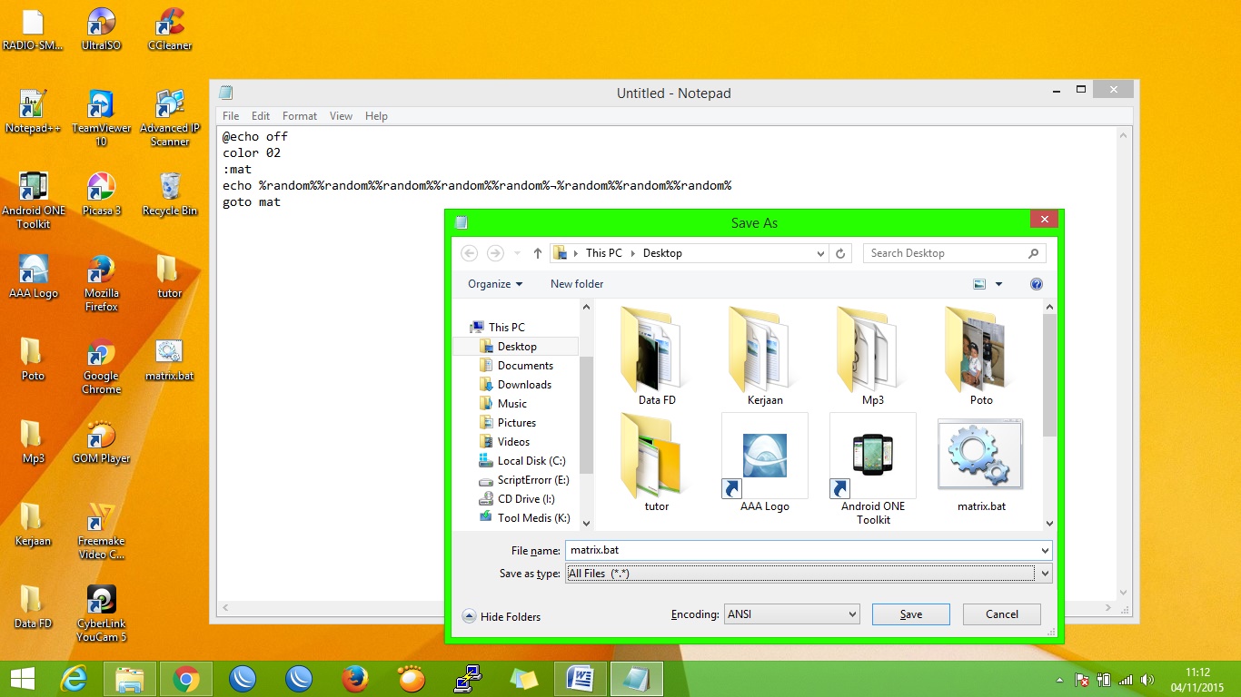 Cara Membuat Efek Matrix di CMD Menggunakan Notepad - Tukang LAP