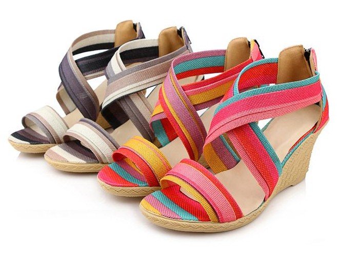 colorful clear sandals