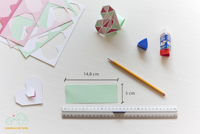 DIY servilletero corazón geométrico de papel