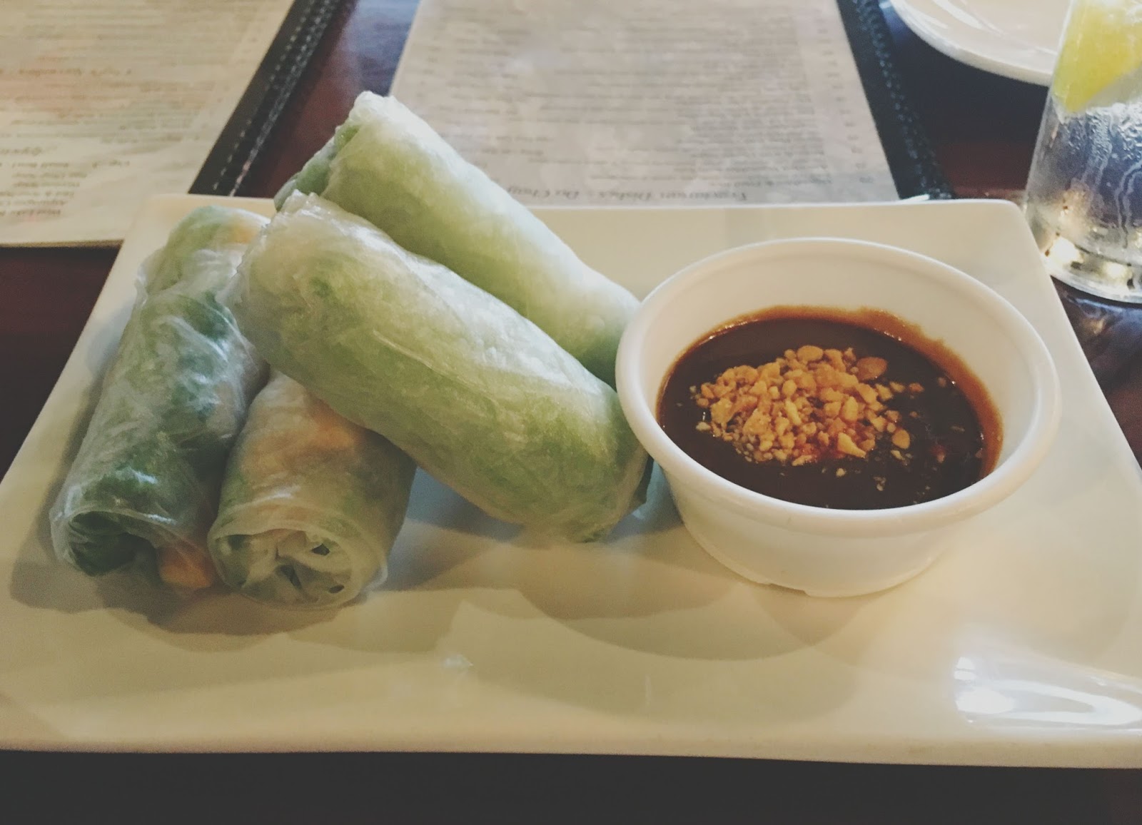 vegetarian spring rolls at Vietnam Restaurant in Houston, Texas