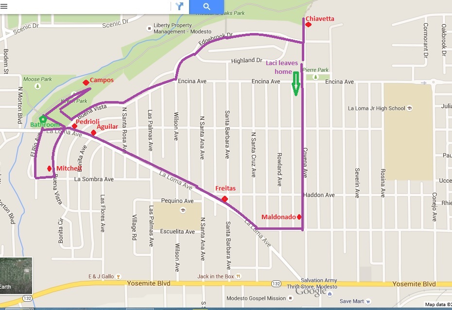 Laci Peterson Walk Map