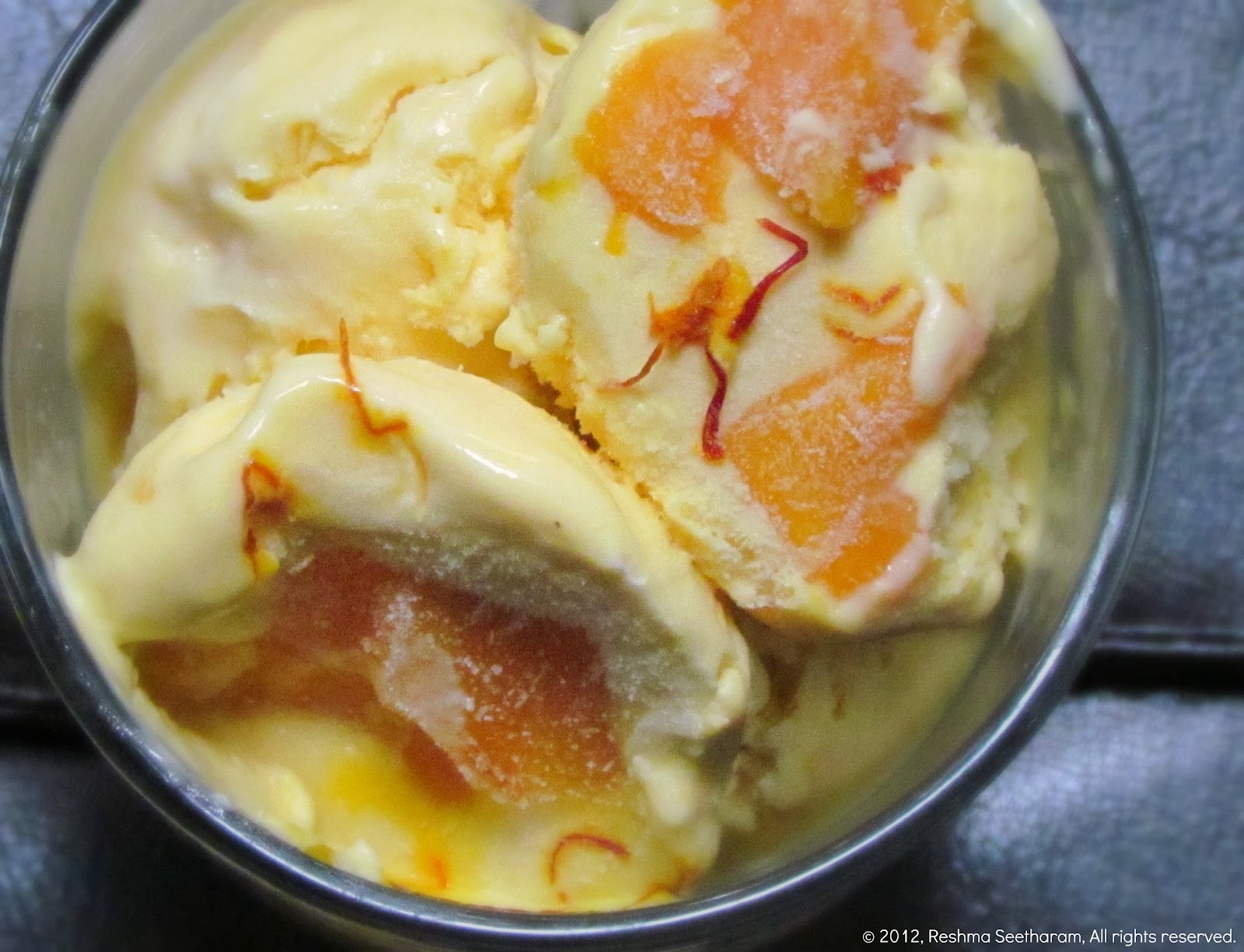 Royal Saffron Mango ice cream