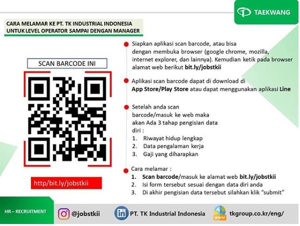 Lamaran Online Pt Tk Industrial Indonesia Subang Info Loker Sumedang