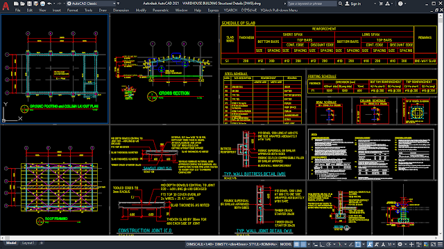 WAREHOUSE BUILDING Structural Details [DWG]