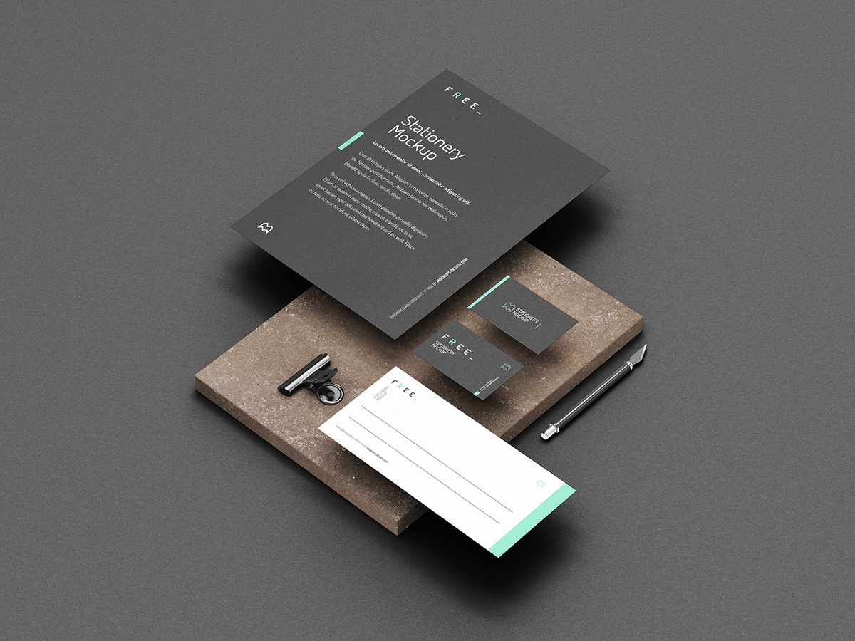 New stationery mockup, but this time with this elegant stone cube… I prepared it with dark design, but it should work great with lighter or coloured designs as well. Have fun with it!