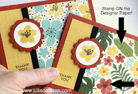 Stampin' Up! Botanical Blooms Cards - TIP: Stamp of the Designer Paper! #stampinup 2016 Occasions Catalog www.juliedavison.com