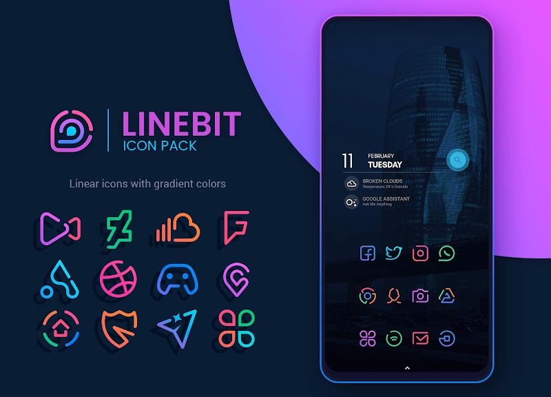 Linebit – Icon Pack v1.5.2 (Patched) For Android