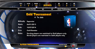 NBA 2K14 Tier Tournaments (Based on Color)