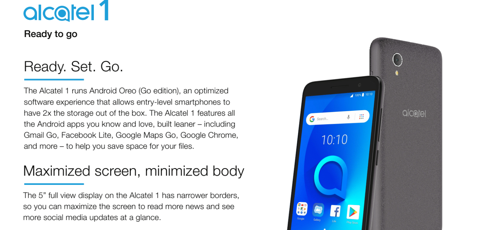 alcatel 1 (2021) - Full phone specifications