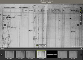 Screen capture of the 1861 Census of Canada, Canada East, Ottawa county, image 577 from Ancestry.ca.