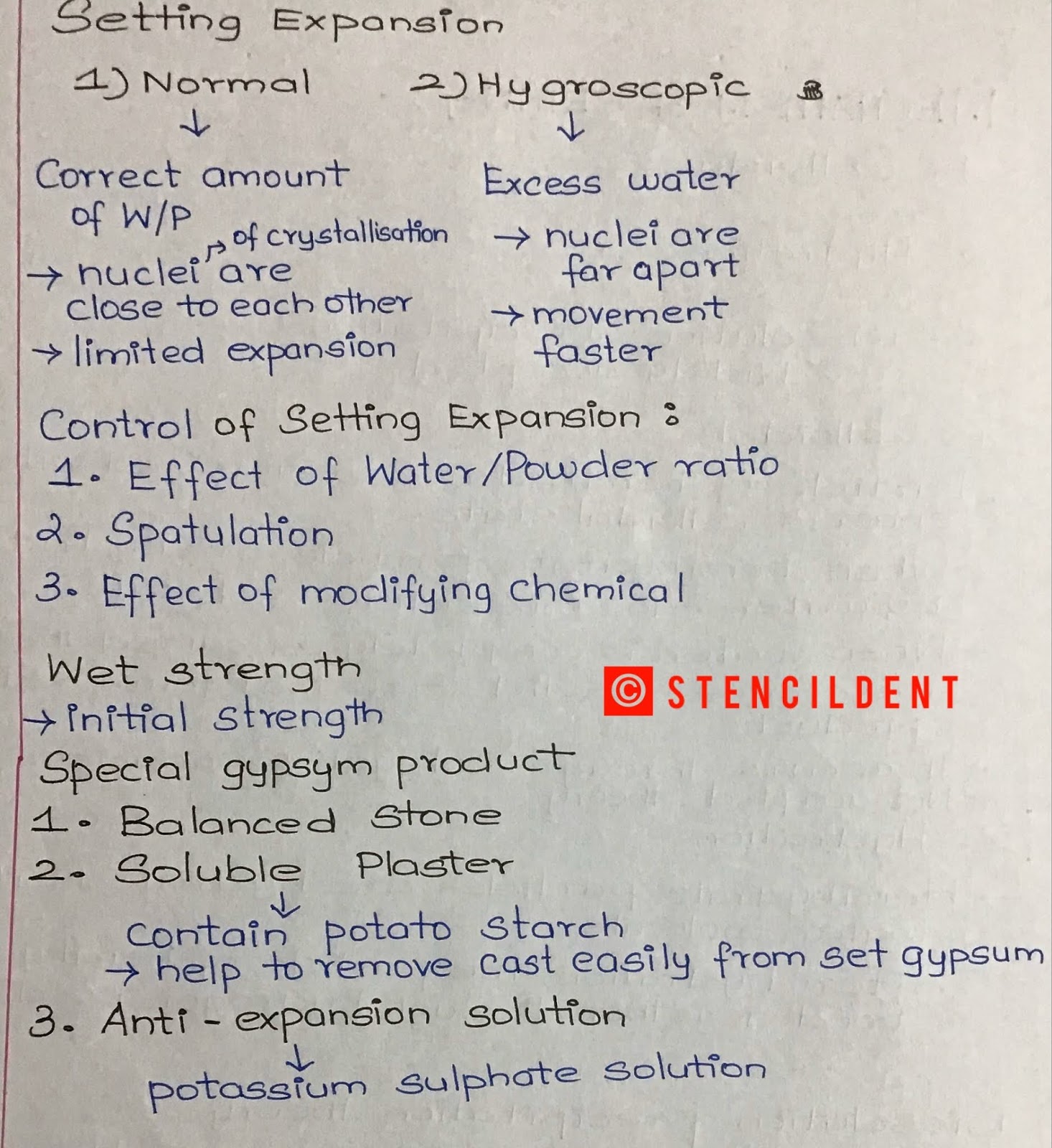 gypsum products dental materials