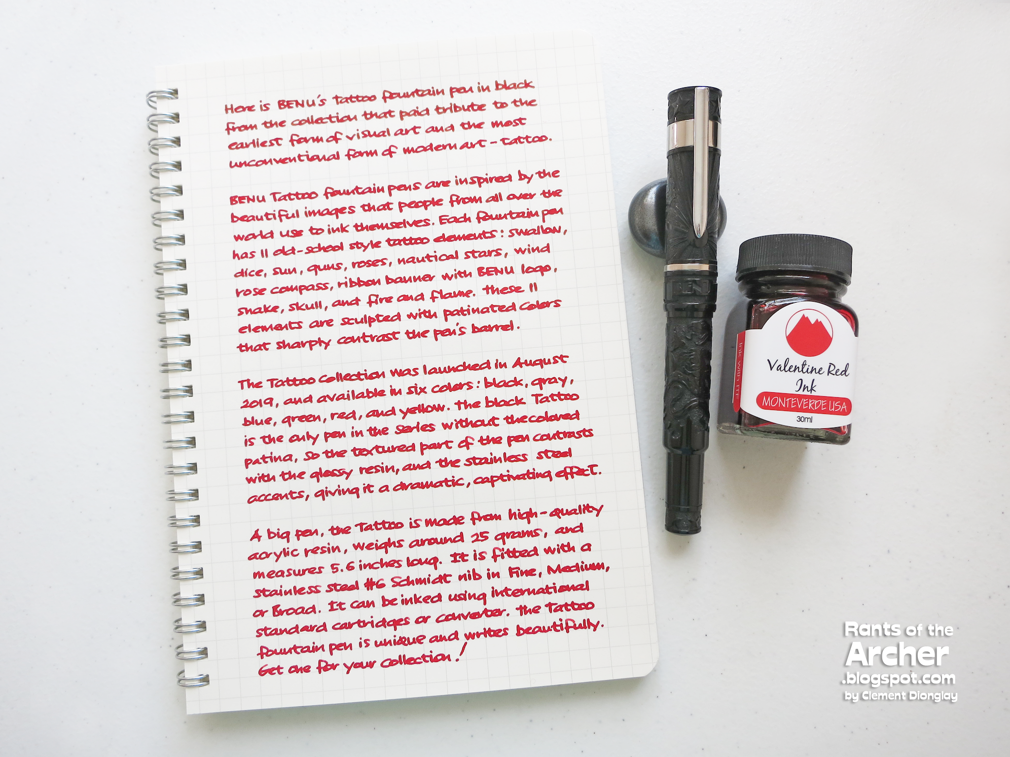  Noodler's Ink Fountain Pen Bottled Ink, 3oz - Park Red :  Office Products