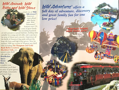 wild adventures vault 1999 brochure map