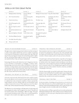Una página donde está la lista de conjuros y algunos de ellos.