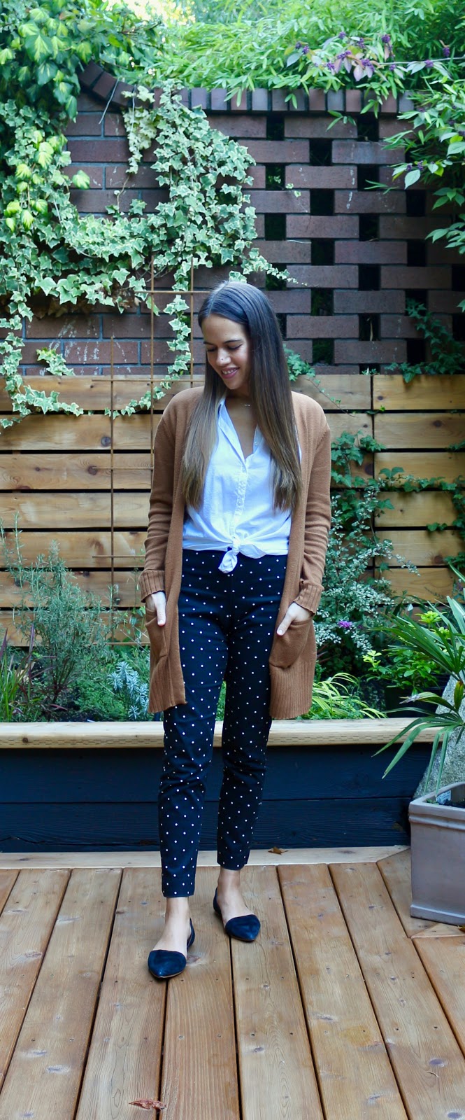 Jules in Flats - Old Navy High Waisted Pixie Polka Dot Pants (Business Casual Workwear on a Budget)