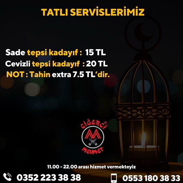 CİĞERCİ MEHMET KAYSERİ İFTAR MENÜSÜ