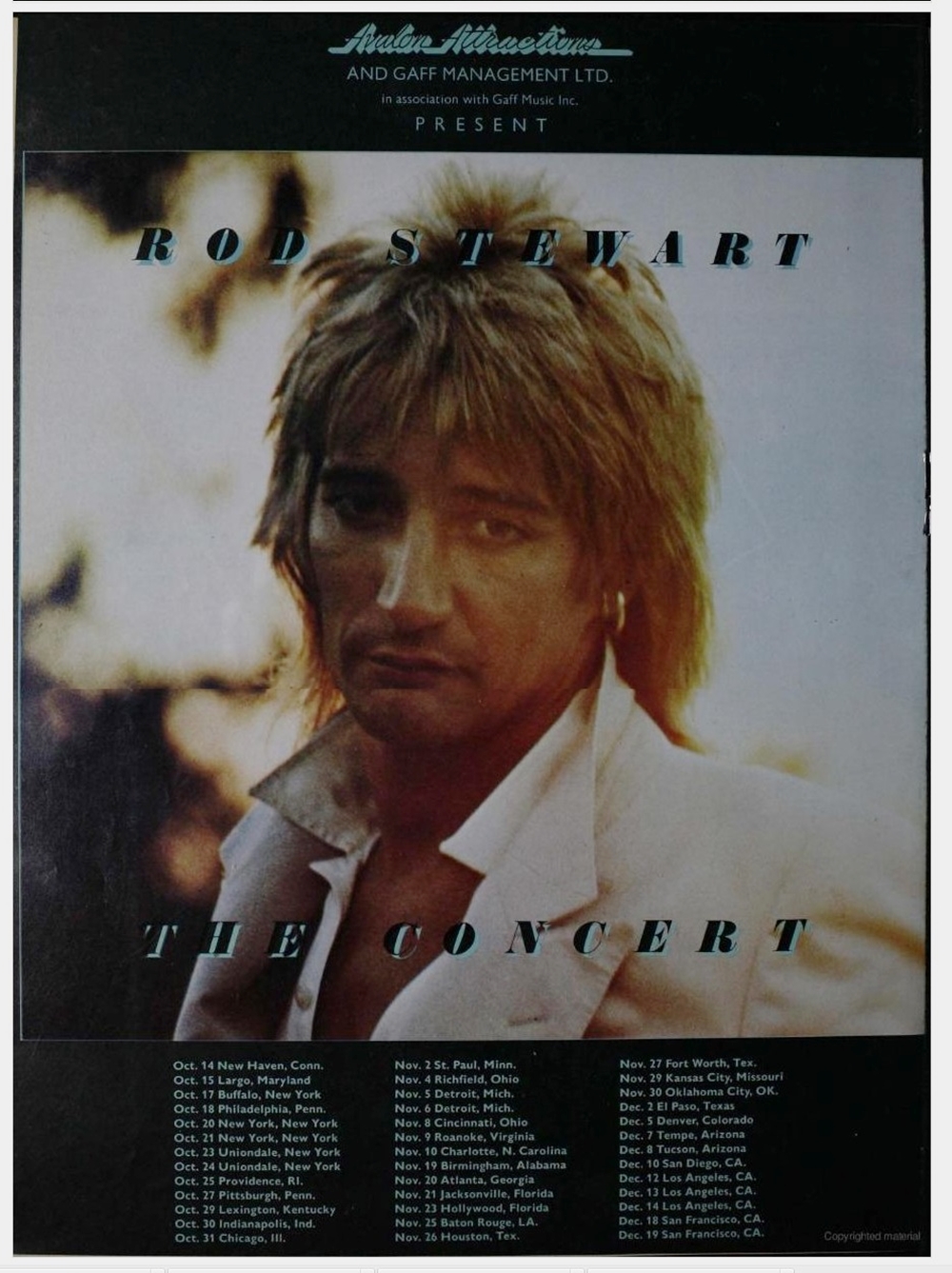 Rock & Roll Newspaper Press History Rod Stewart US Concert Tour