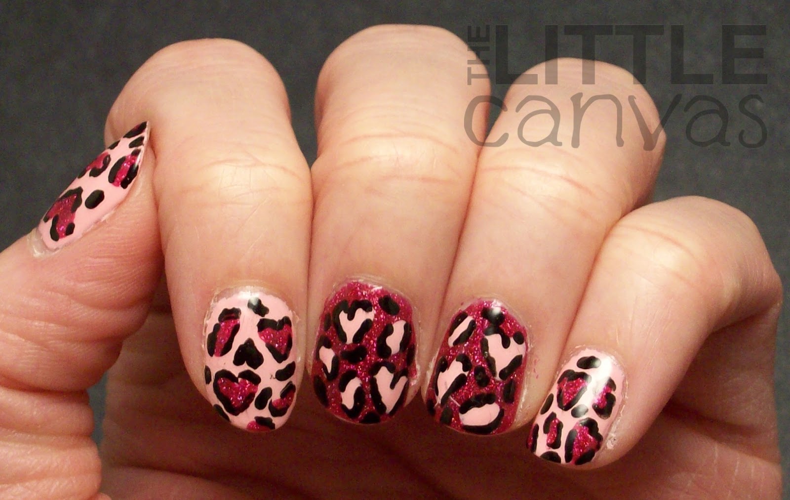Pink Leopard Print with Hidden Hearts - The Little Canvas