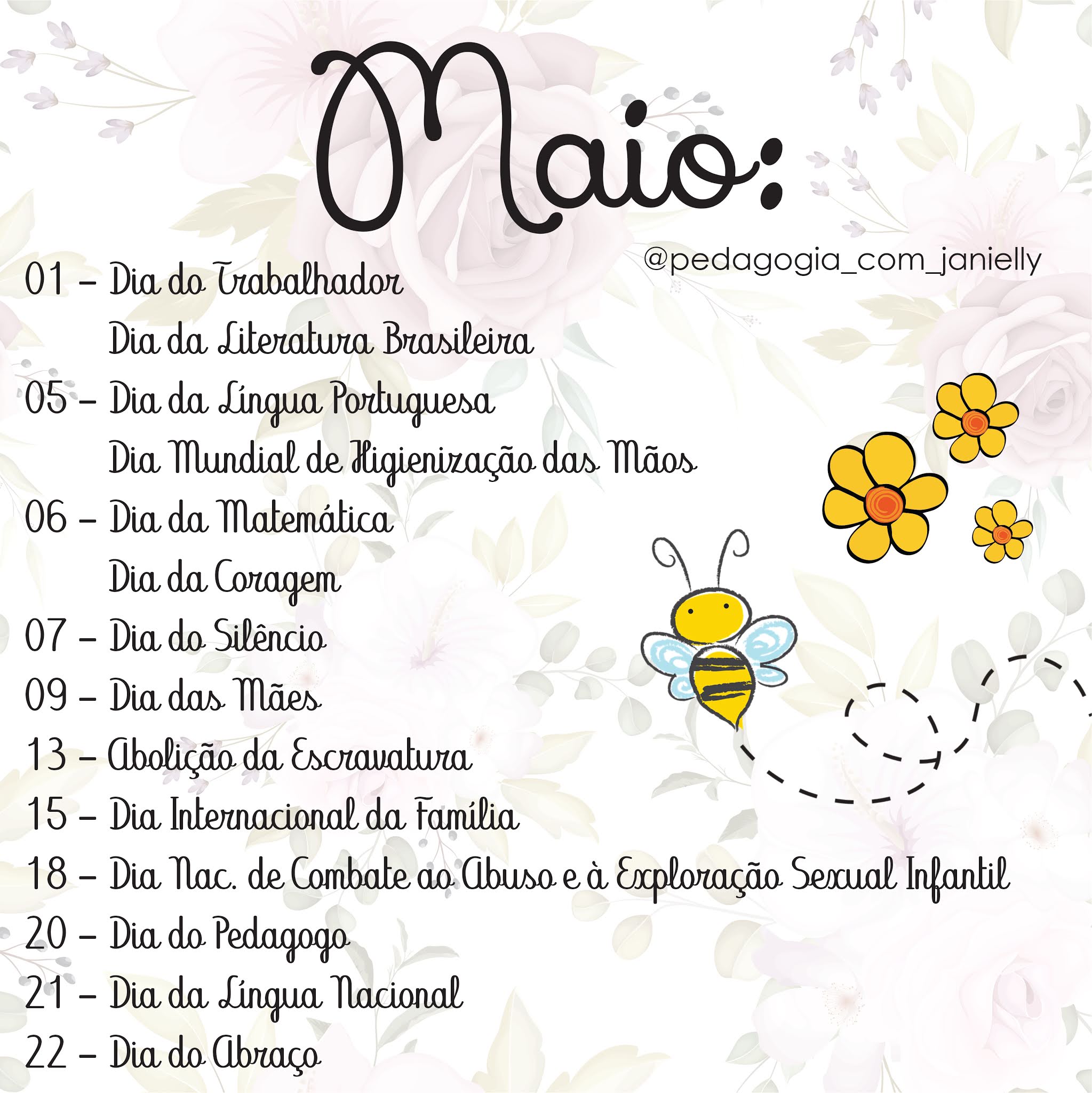 DATAS COMEMORATIVAS MÊS DE MAIO