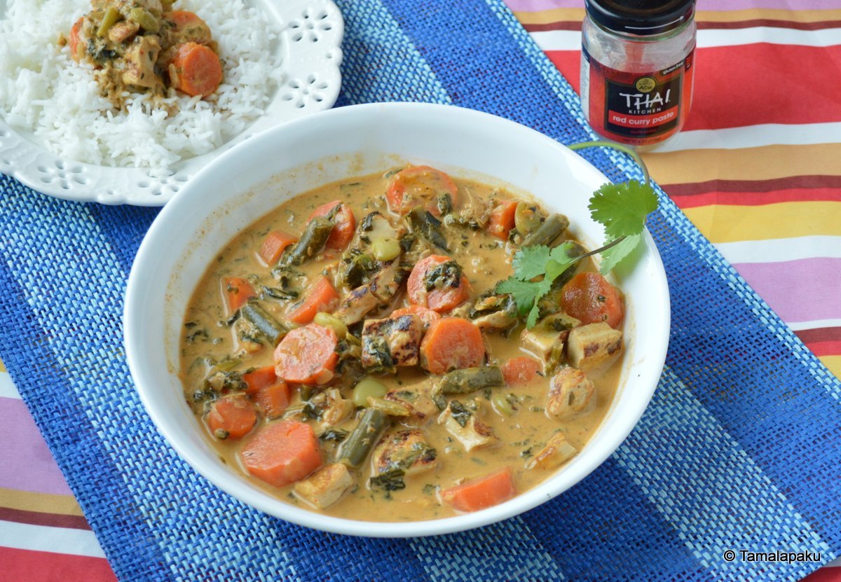 Thai Red Curry with Tofu and Vegetables ~ Tamalapaku