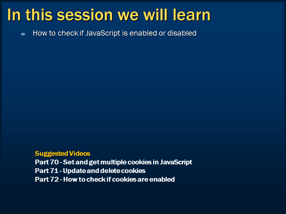 Sql server, .net and c# video tutorial: How to check if JavaScript is ...