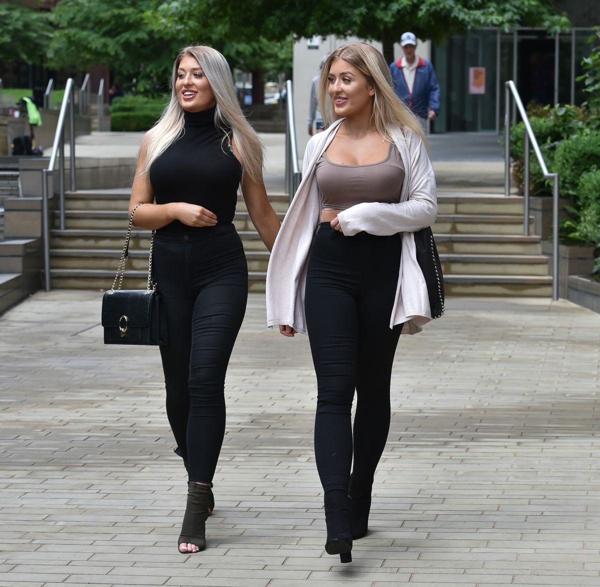 Eve Gale and Jess Gale Outside in London 18 Jun -2020