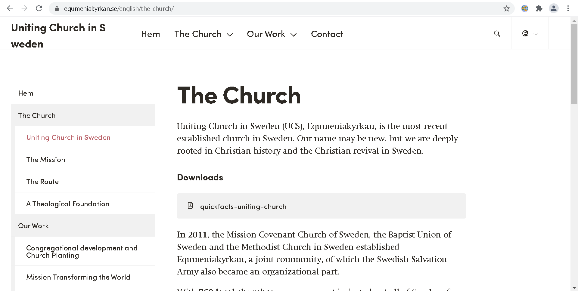 Uniting Church in Sweden 2022