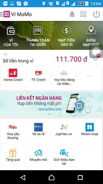 Screenshot 2016 08 07 13 04 24 - Hưỡng dẫn nhận 100k miễn phí thật đơn giản với Ví MOMO dành cho chủ thẻ VCB, OCB, VPB