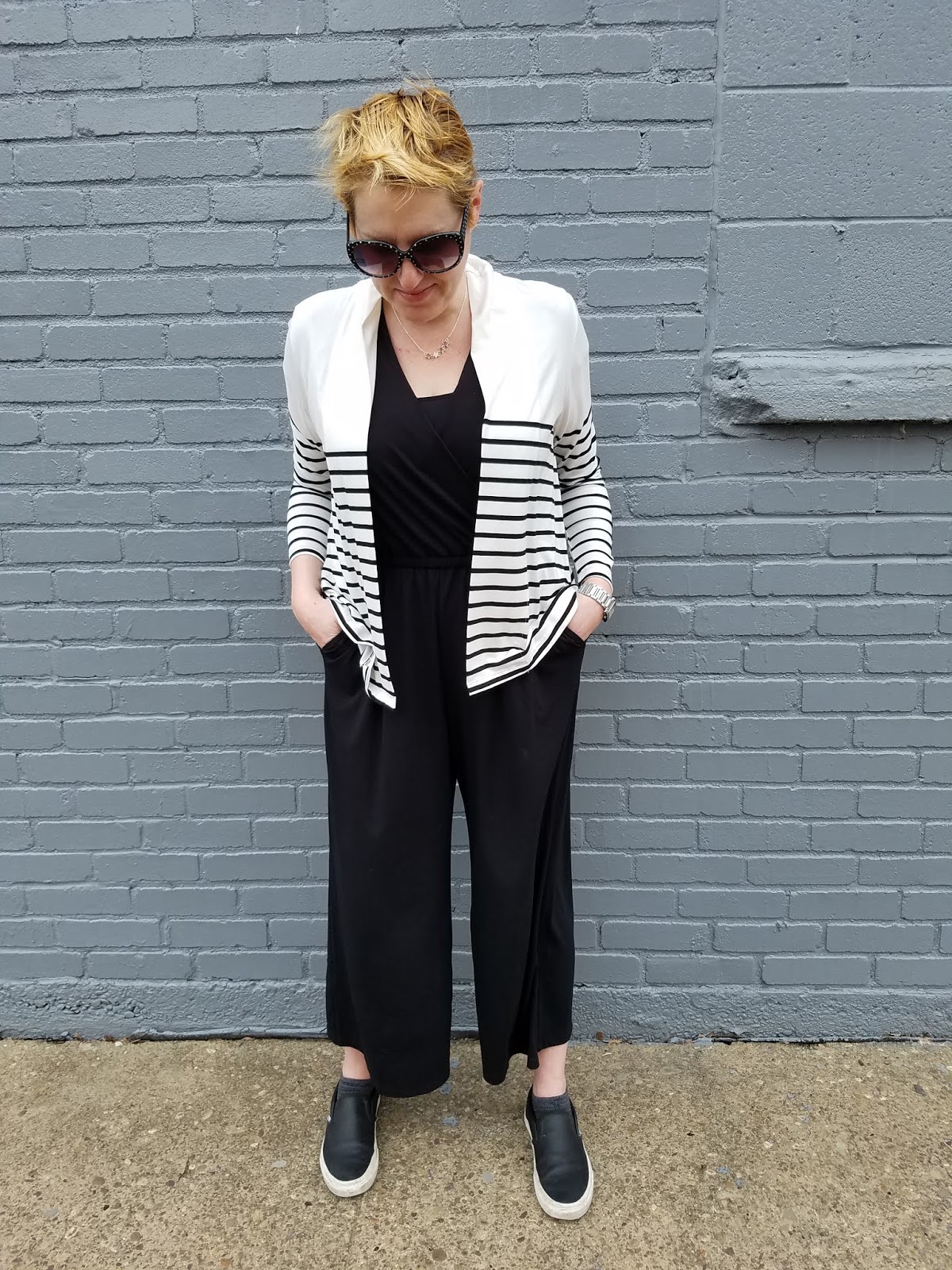 Cardigan over Jumpsuit