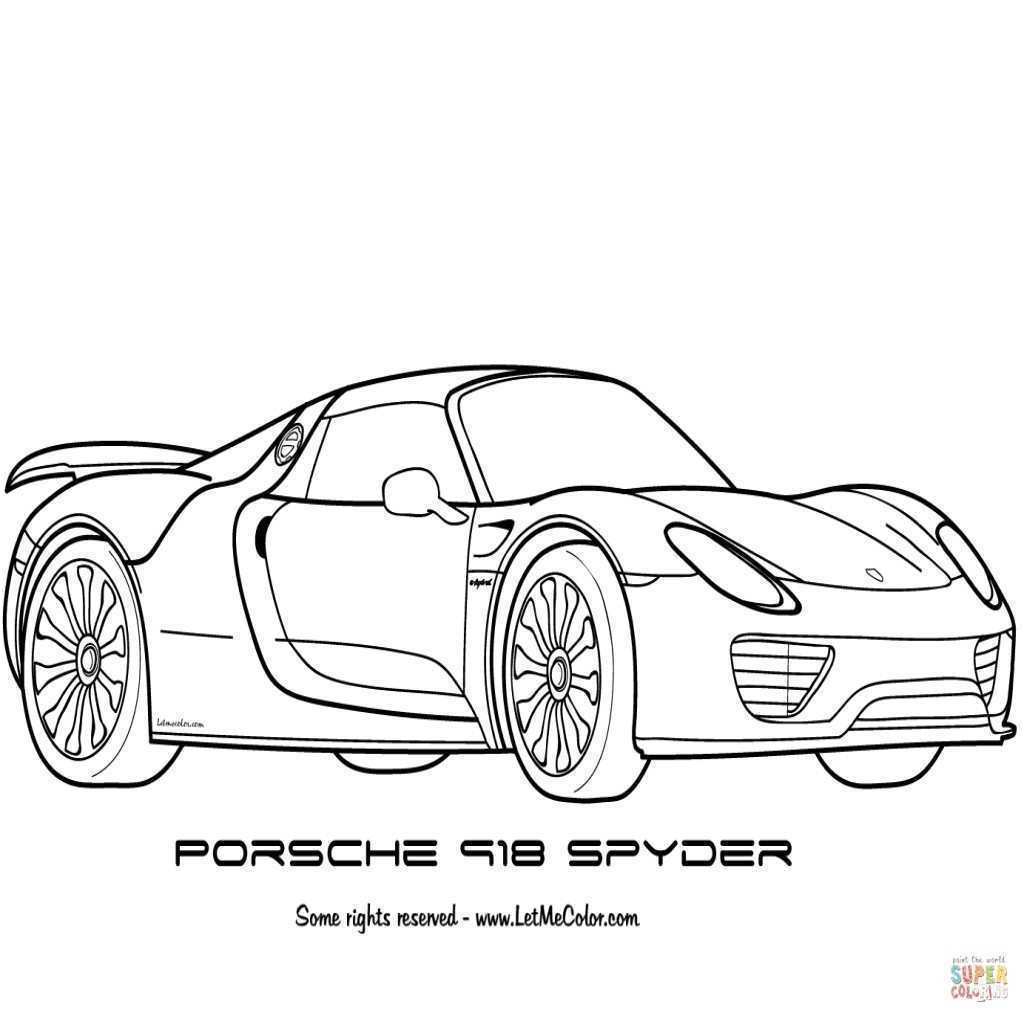 AUSMALBILDER PORSCHE 918 SPYDER - Ausmalbilder Einhorn