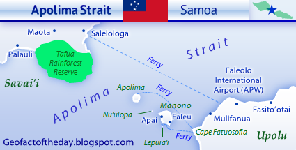 Map of Apolima Strait in Samoa Map of Apolima Strait in Samoa