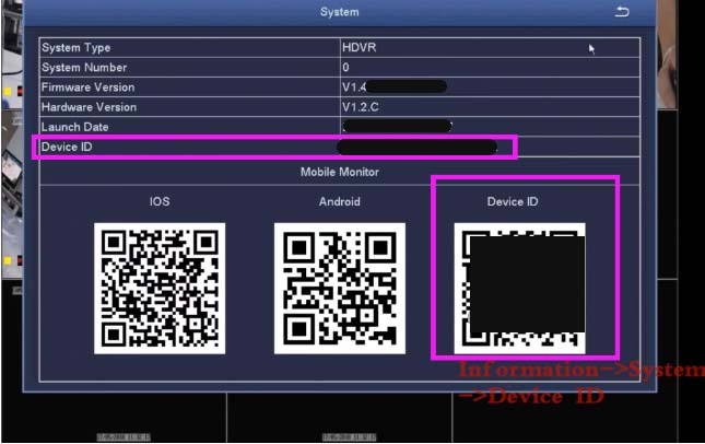 How to find Zosi Device ID or UID