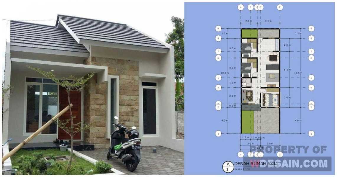 Desain Rumah Ukuran 6x11 1 Lantai Model Minimalis Desain Desain Rumah Minimalis