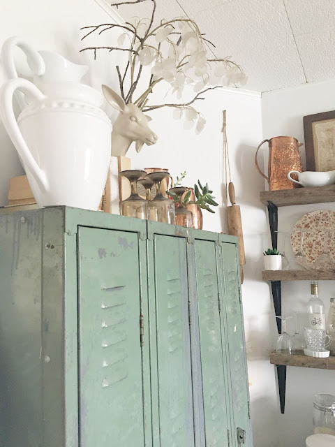 Vintage lockers used as home decor 