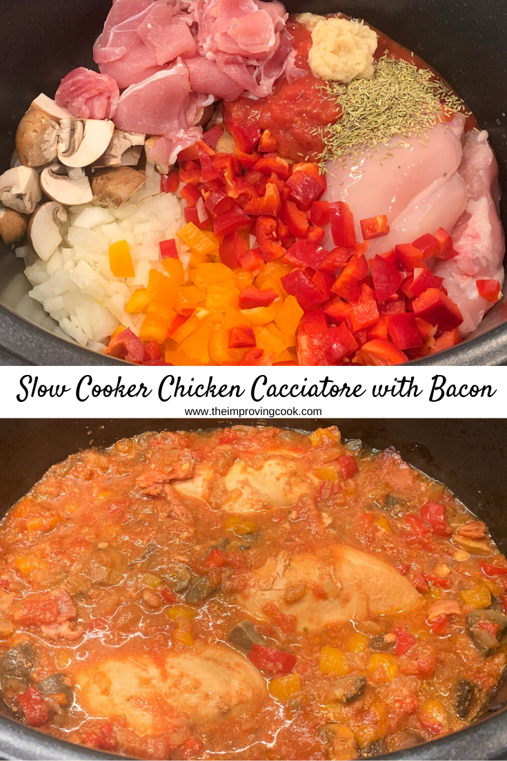 Slow Cooker Chicken Cacciatore with Bacon