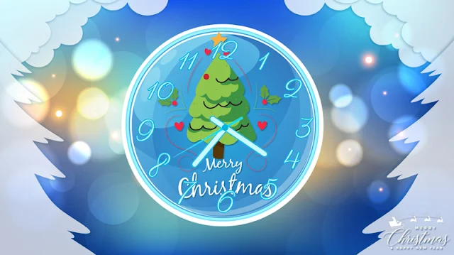Merry Cristmas Tree Animated Clock screen saver