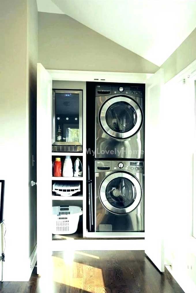 Stackable Washer And Dryer Cabinet Washing Machine Placement